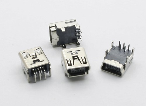 Mini usb female pin pcb - female, 90'